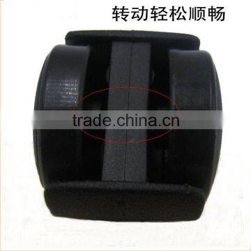 60mm Black Nylon Twin Wheel Furniture Casters With Footplate photo-4