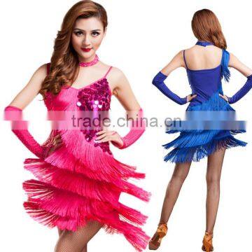 2016 Latin dance skirt fringe latin dance dress women Latin dance costume latin salsa dresses