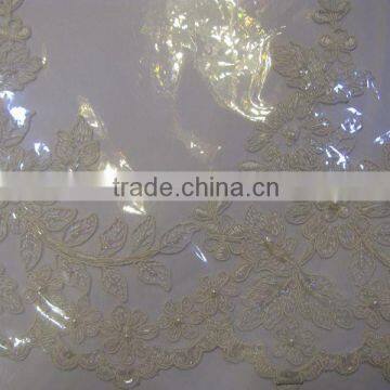 Fashionable design tirmming lace,border,kenar with embroidery beads trims