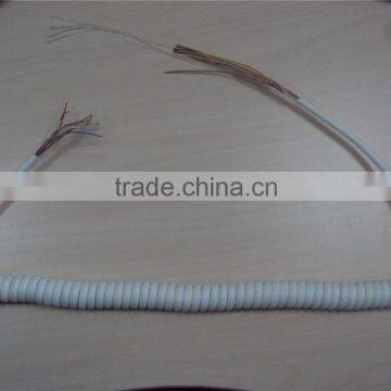 telephone/metwork white multicores spiral cable