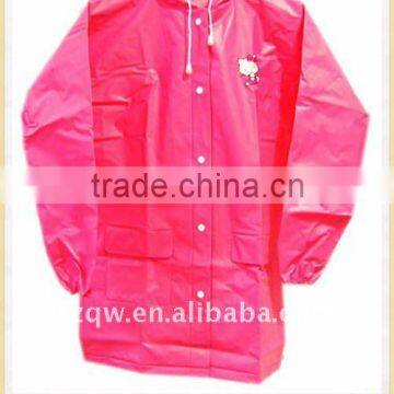 cute design PVC long raincoat for kids