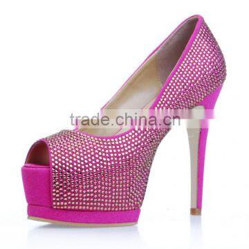 2013 glitter shoes low heel crystal bling heels plus large size shoes