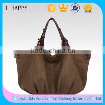 2015 Fasion Washed women Canvas hobo bag tote ladies handbag