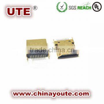 19Pin Micro hdmi connector female PCB jack high quality&competitive price