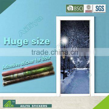 Top quality unique cheap waterproof easy peel self adhesive decorative door covering paper