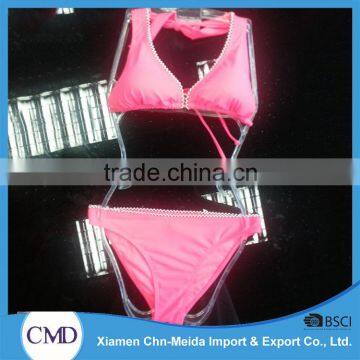 High Quality Shocking Pink Triangle Women Bikini