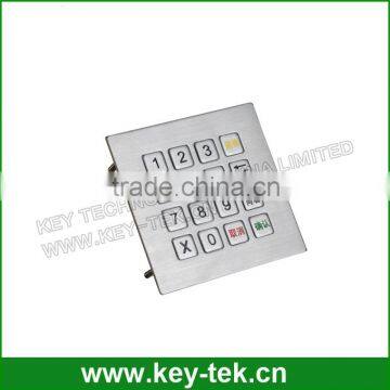 IP65 Industrial Slim Metal Usb Numeric 4x4 Keypad for Mini Device