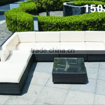 aluminum frame PE wicker patio furniture sofa set