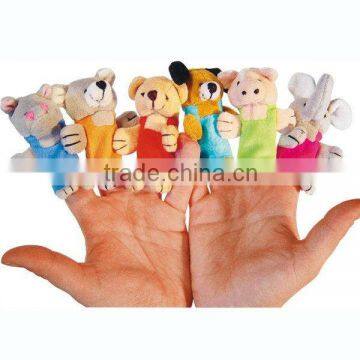 8cm lovely colorful animated soft plush animal finger puppet