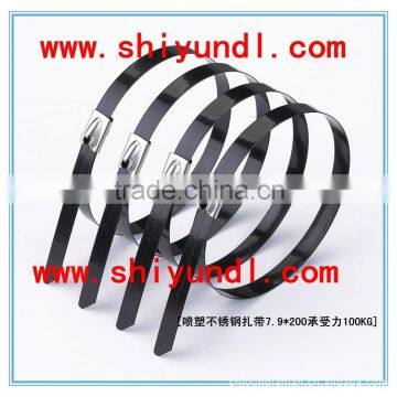 polyester coated ball lock Stainless steel cable ties