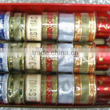 HOT SALE! 40mm Width Christmas Jacquard Woven Fabric ribbon,Gift Wrapping Woven Ribbon, Fabric Ribbon, Metallic Woven Ribbons