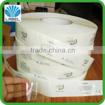 Top quality Environmental Protection Material transparent PE sticker adhesvie sticekrs roll