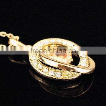 zircon pendant 18k gold necklace