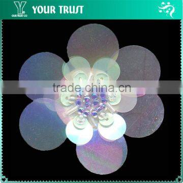 Width 5.2 Centimeter Flower Custom Wholesale Sequin Applique Patches