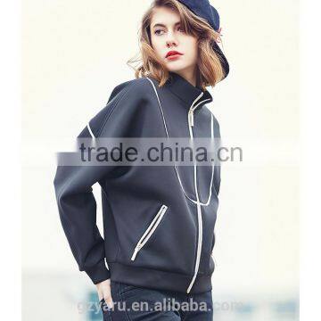 Latest design Western fahsionable ladies short coat custom baseball jersey for women Korean style casual jackets for teen girls