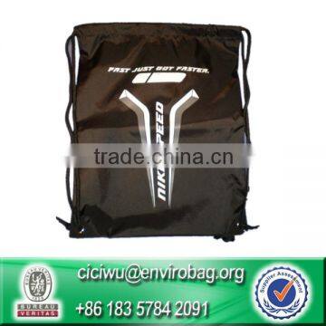 Drawstring Backpack Gym Bag Soccer Shoes Cleats Black Sack Gym Shoe Bag