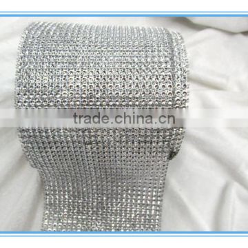 2014 New Silver rhinestone mesh for crystal bouquet wrap