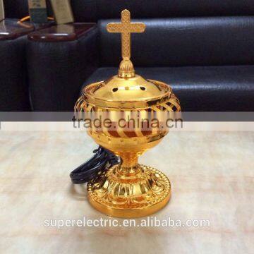 2016 New High Quality Golden Incense Burner Iron Mini Electric Incense Burner