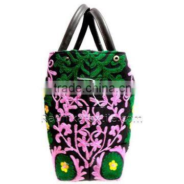 RTHHBC-32 Jaipur Suzani Embroidery Tote Handbags / Hand bags India Manufacturers