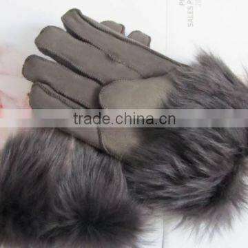 Russia Style Sheep Leather Gloves With Fox Fur Lining photo-2