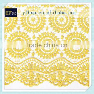 Best Selling Yellow Cord Lace African Fabric Nigerian Styles Wholesale Guipure Lace Wedding Dress Top Quality Embroidery Lace photo-4