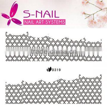 2016 Nail Sticker Mixed Black Flowers Lace Decal Manicure Tip French Style