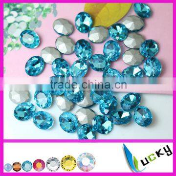 loose dress stones crystals egg shape pointed foil back rhinestones