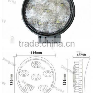 18W 9--32V Round LED work light IP67 Epitsar 4" led work lamp real factory flood/spot beam high power 24v led truck work light