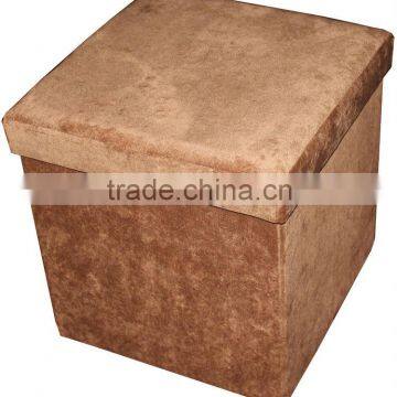 Stronger! Brown Corduroy folding storage stool/ottoman