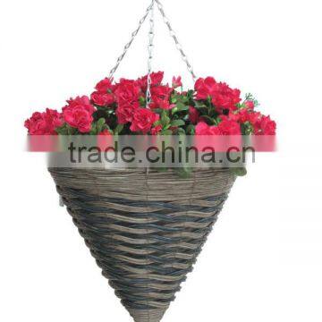 Resin Wicker planter - Wicker hanging basket - Wicker hanging flower pot