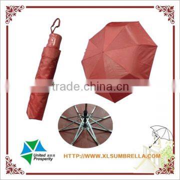 21" 3 Fold Cheap Red Umbrella From China Manufacturer photo-3