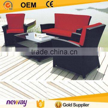 Outdoor Sofa Hot Sale 4 PCS PE Rattan Sofa Garden Furniture Rattan Sofa