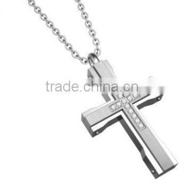 Blue 316L Stainless Steel Jesus Pendant Titanium Cross Pendant for Men photo-6