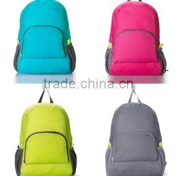 Promotional Green Nylon Foldable Travel Backpack photo-5