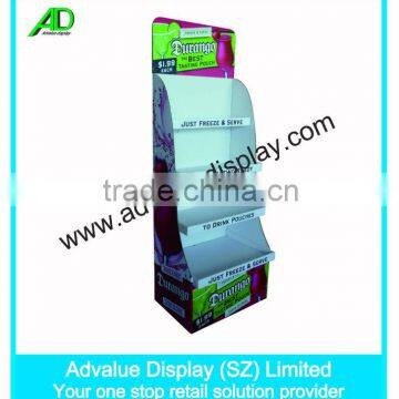 supermarket promotional fruit juice flooring display stand