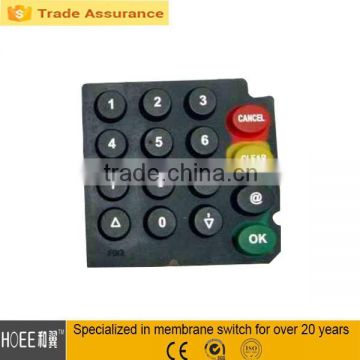 custom design conductive silicone rubber key 4x4 flexible rubber keypad