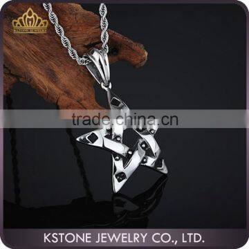 KSTONE Wholesale Stainless Steel Men's Punk five star charm Pendant Men and women Pendant