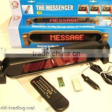 LED Car display, moving sign for car;Single lines of 10 characters with 28mm high font;7*50 Pixel Resolution (per line)
