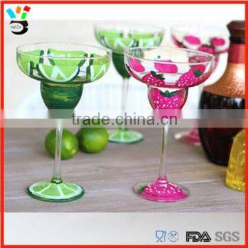 decorative hand painted margarita glasses