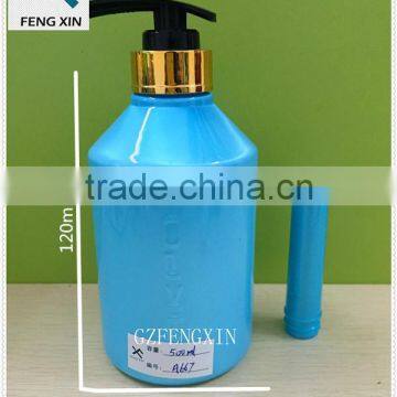 500ml lotion pump plastic shampoo gold bottle