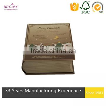 Customized Folding Book Shape Packaging Paper Box For Present