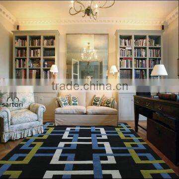 Plain style soft wool Chinese hand carved area rugs