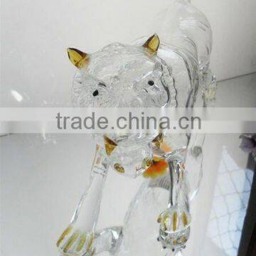 Tiger shaped glass bottle