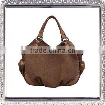 wholesale custom canvas lady handbags with leather