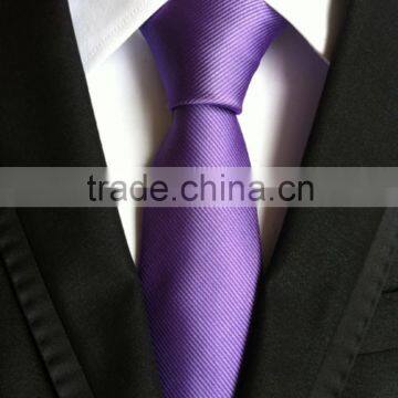 Simple solid color little stripes jacquard polyster neckties