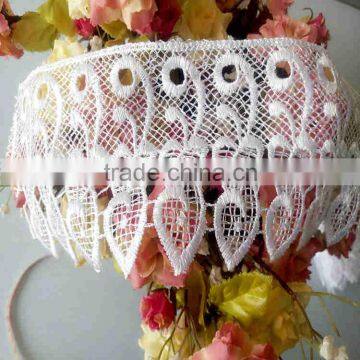 2016 100% Polyester nigerian white chemical lace for wedding dress