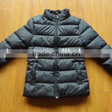 2016 hot sale cheap ladies self developed simple imitation silk cotton down padded jacket