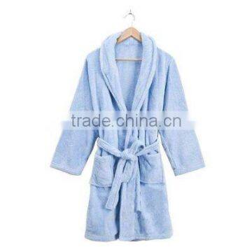 Light Blue Kids Bathrobe Cute Child Home Bath Room Robe