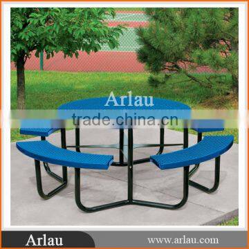 Metal Garden Round Table with Bench