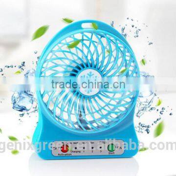 popular USB Fan Mini for Desk Rechargeable 4 Blades Slient Fan Cooler 2600mah power bank Operated 3 Speeds Pocket Blower